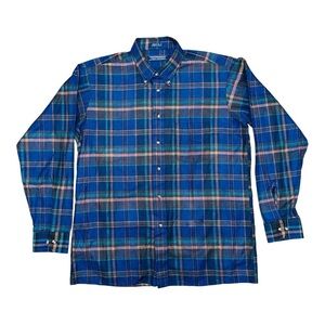 Van Heusen Blue and Green Casual Button Down Shirt Winter Weights